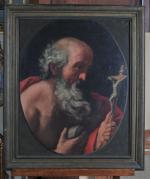 ECOLE FRANCAISE du 17ème siècle. "Saint Jérôme", huile sur toile....