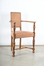 FAUTEUIL CAQUETOIRE en hêtre naturel, moderne. H. 89 - L....