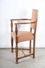 FAUTEUIL CAQUETOIRE en hêtre naturel, moderne. H. 89 - L....