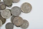 Lot monnaies argent divers pays : Espagne, Suisse, Libéria dont 25...