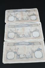 Lot de billets France états divers (9) dont 300 Francs...