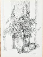 MAILLARD, Claude (1926-2006). Artiste saumurois. Grand bouquet de fleurs avec...