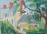 MAILLARD, Claude (1926-2006). Artiste saumurois. Maison au Coudray-Macouard. Huile sur...