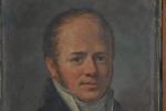 ECOLE FRANCAISE vers 1810, entourage de Boilly (?). "Portrait d'homme",...