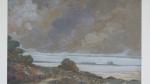 MORIN Louis-Charles (1879-1954). "Ciel dorage sur la Loire"