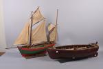 Deux maquettes de voilier 
(à restaurer, usures et manques).