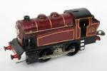 Hornby, locotender électrique PLM 020-512
bordeaux et noire, (usures).