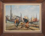 Gabriel AUGIZEAU (1894-1963)
Les pêcheurs dans le port des Sables-d'Olonne
Huile sur...