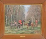 Karl REILLE (1886-1974)
Chasse à courre 
Huile sur toile 
Signée en...