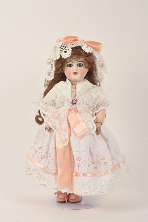 Poupée en Porcelaine, Poupée de Collection, Porcelaine - Fille Avec Robe /  37cm