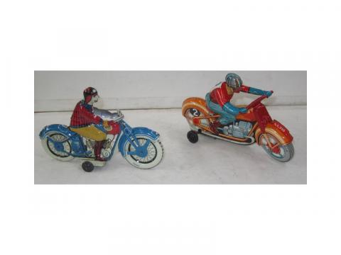 Moto rouge Paya et pilote jouet ancien tôle lithographiée Etat