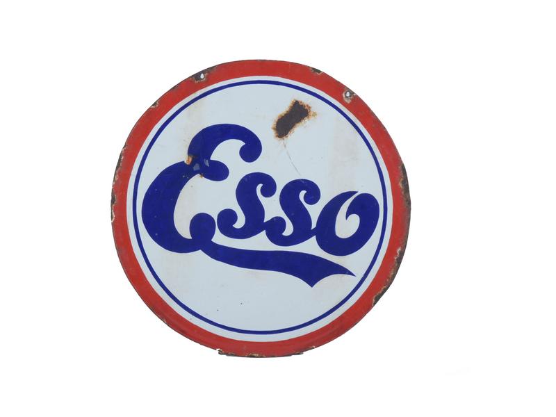 Esso Plaque émaillée ronde double face - auctions & price archive