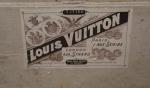 19th century poster advertising Louis Vuitton's flagship at 1 Rue Scribe  and its London location on Chari…