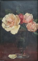 ECOLE FRANCAISE fin XIXème
Bouquet de roses
Huile sur toile
24 x 16.5...