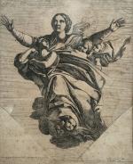 d'après Annibale CARRACCI (1560-1609)
Ascension de la Vierge
Gravure
28.5 x 24.5 cm...