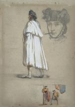 attribué à Maurice SAND (1823-1889)
Etude de personnages
Dessin avec rehauts
15 ...