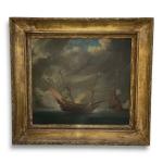 ECOLE HOLLANDAISE du XIXème
Galions en mer
Huile sur toile
39.5 x 46...