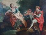 Ecole française dans le goût du XVIII's : Scène galante...