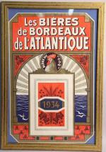 Bière du Coq, affiche de 1934 (encadrée) 41 x 26...