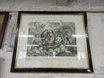 Lot comprenant 2 lithographies encadrées sous verre comprenant 
sainte Marie...