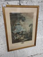 Lot comprenant 2 lithographies encadrées sous verre comprenant 
sainte Marie...