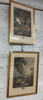 Lot comprenant 2 lithographies encadrées sous verre comprenant 
sainte Marie...