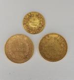 2 pièces Or de 20 Francs Années 1856A 1897A et...