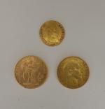 2 pièces Or de 20 Francs Années 1856A 1897A et...