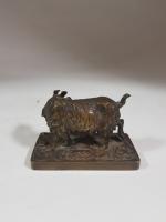 Christophe FRATIN (1801-1864) - Chèvre et son chevreau - Bronze à...