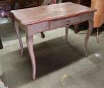 Table à écrire en bois laqué gris et rouge, plateau...