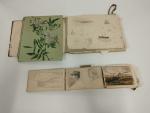 Lot de 3 carnets et feuilles de dessins et croquis,...