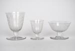 BACCARAT. 
Partie de service de verres en cristal comprenant :...