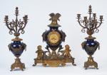 Garniture de cheminée Napoléon III de style Louis XVI en...