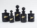 BACCARAT. Garniture de toilette en cristal noir. 5